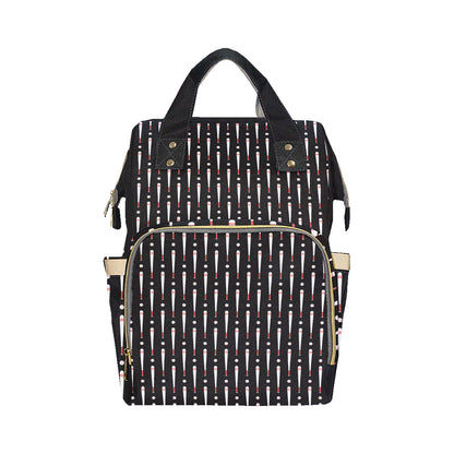 Baseball Pattern Print Design 03 Diaper Bag Backpack