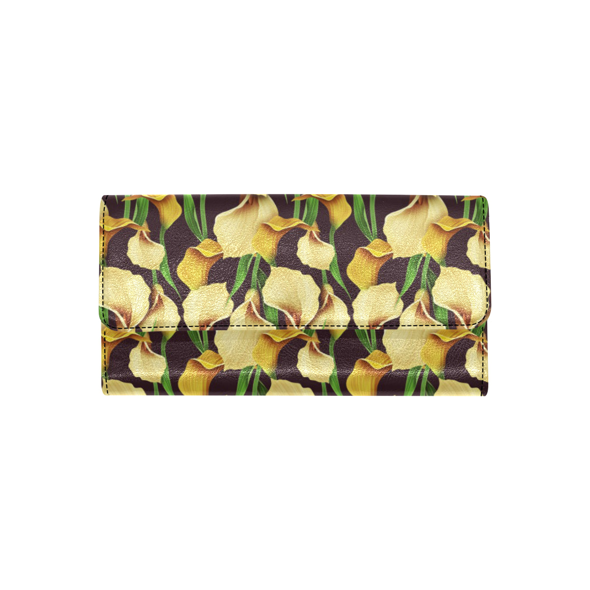 Lily Pattern Print Design LY013 Women's Trifold Wallet