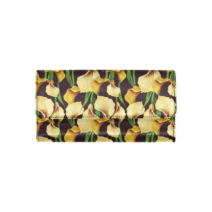 Lily Pattern Print Design LY013 Women's Trifold Wallet