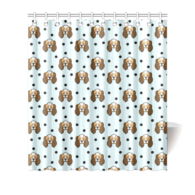 Cavalier King Charles Spaniels Pattern Print Desig Shower Curtain