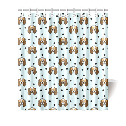 Cavalier King Charles Spaniels Pattern Print Desig Shower Curtain