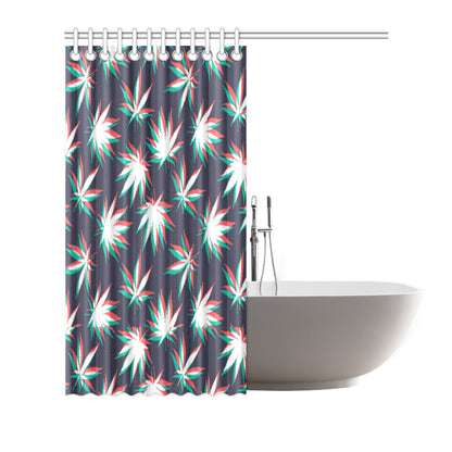 Pot Leaf Pattern Print Design A01 Shower Curtain