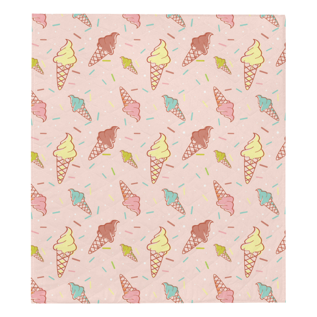 Ice Cream Pattern Print Design 02 Premium Quilt