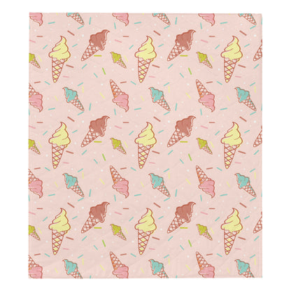 Ice Cream Pattern Print Design 02 Premium Quilt