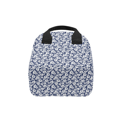 Hibiscus Blue Hawaiian Flower Style Insulated Lunch Bag