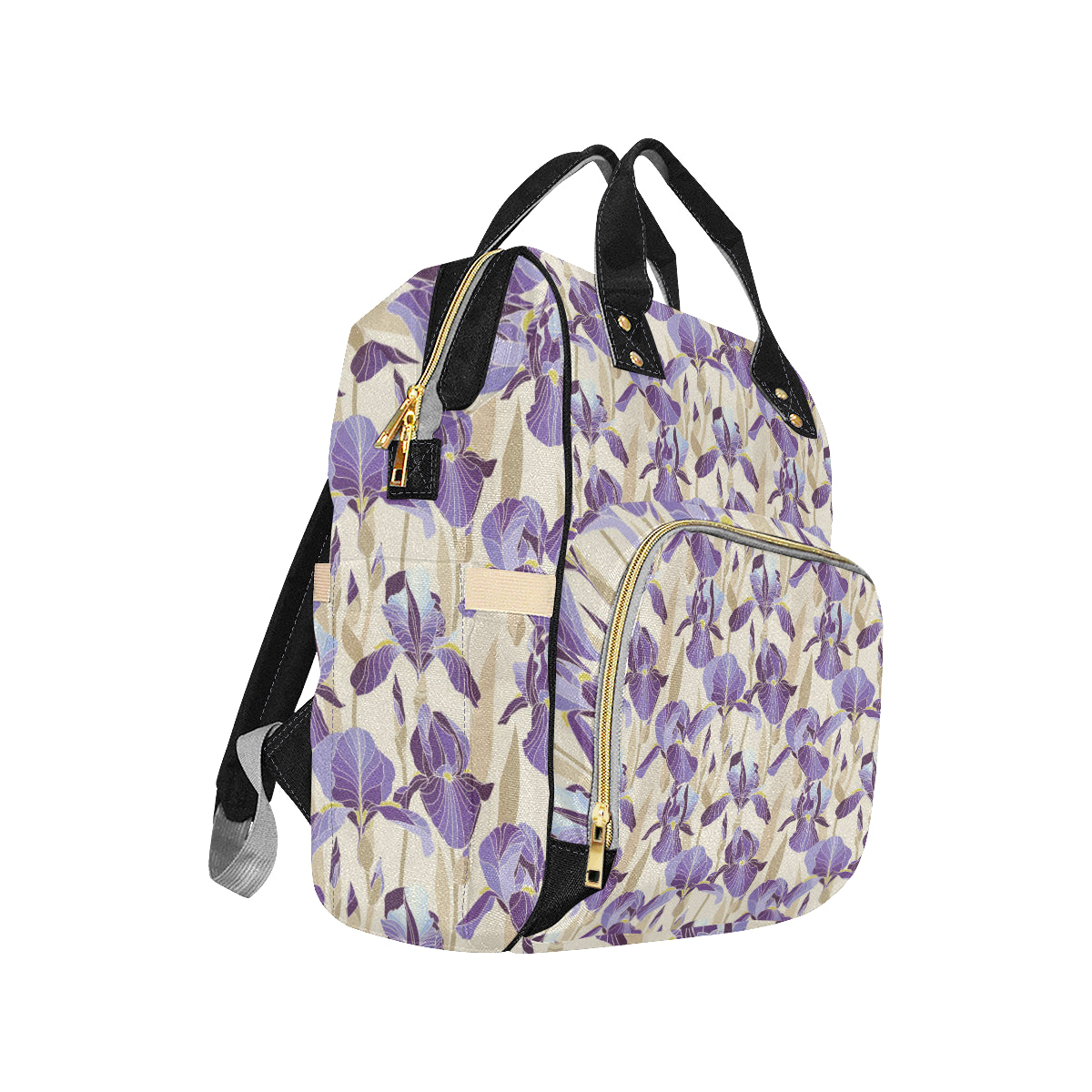 Iris Pattern Print Design IR02 Diaper Bag Backpack