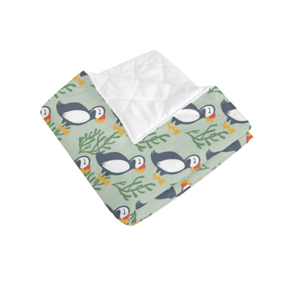 Puffin Pattern Print Design A04 Premium Quilt