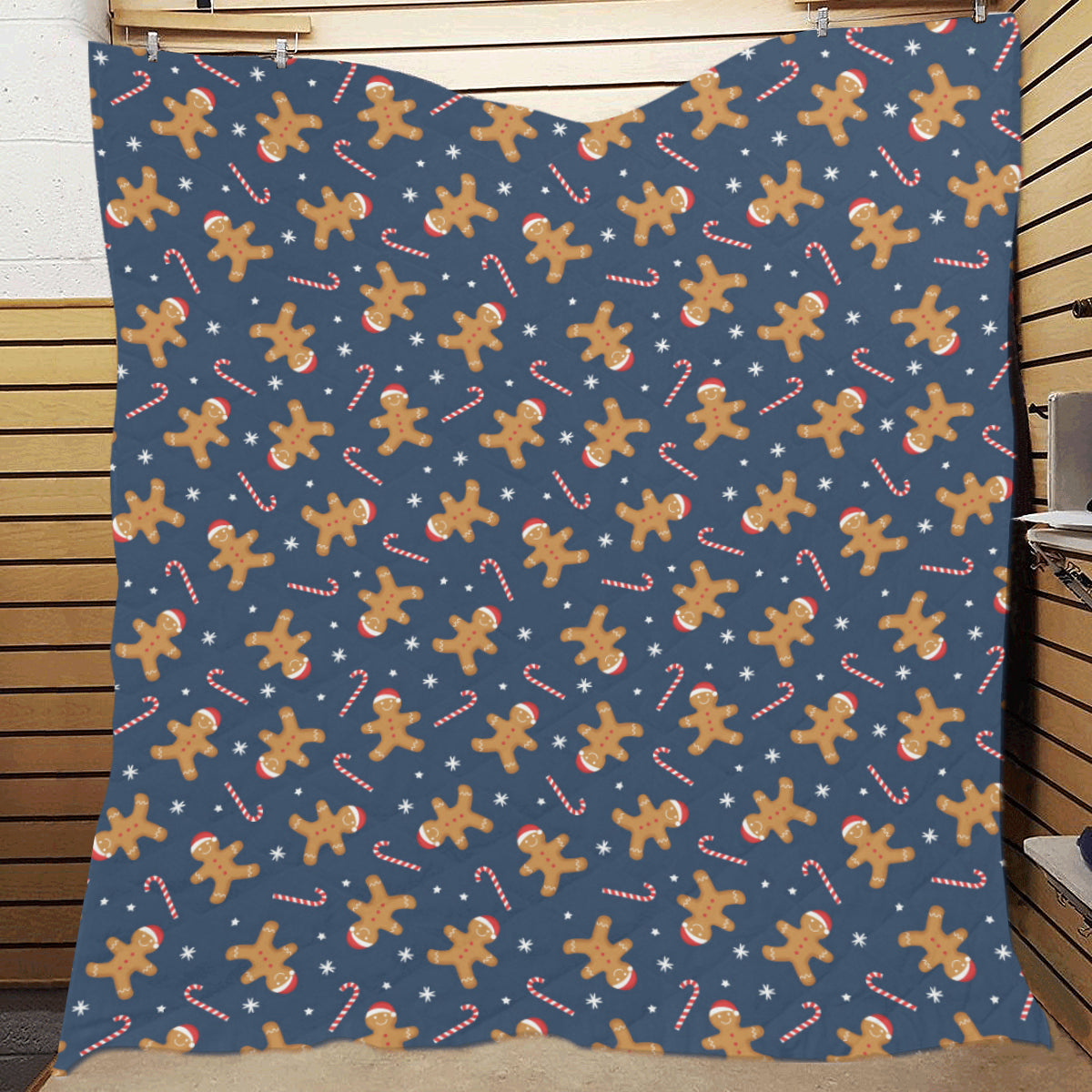 Gingerbread Pattern Print Design 01 Premium Quilt