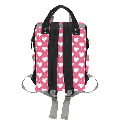 Heart Pattern Print Design HE07 Diaper Bag Backpack