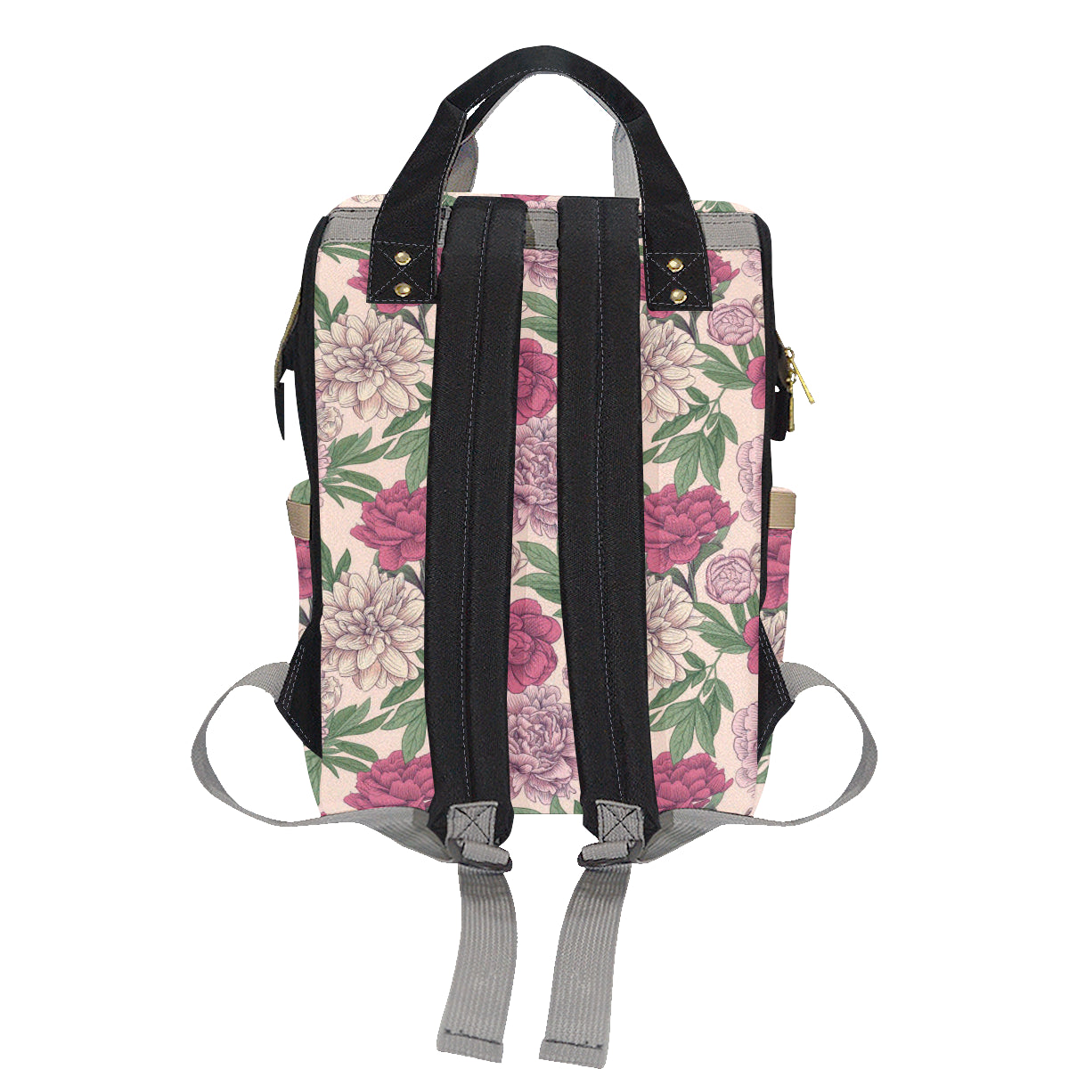 Peony Pattern Print Design A01 Diaper Bag Backpack