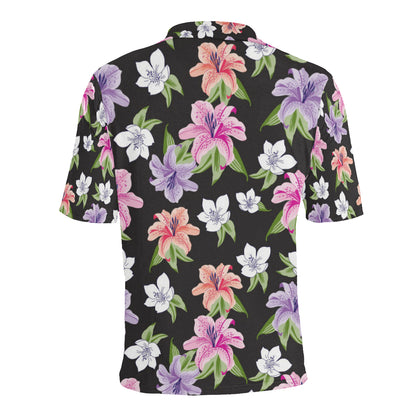 Lily Pattern Print Design LY02 Men Polo Shirt