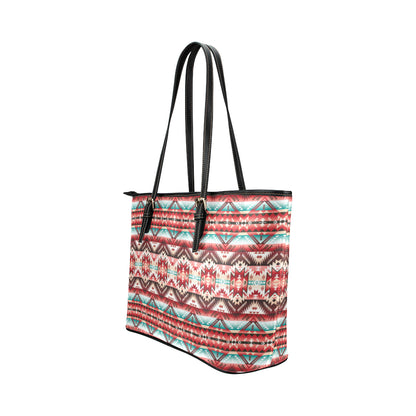Aztec Western Style Print Pattern Leather Tote Bag