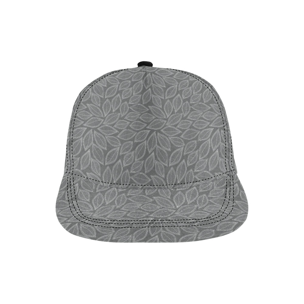 Elm Leave Grey Print Pattern Snapback Cap