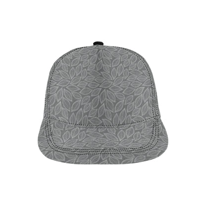 Elm Leave Grey Print Pattern Snapback Cap