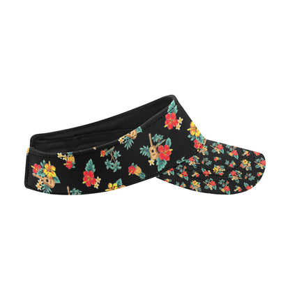 Hawaiian Flower Themed Print Unisex Sun Visor