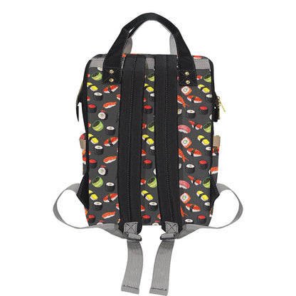 Sushi Design Print Diaper Bag Backpack