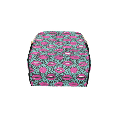Lip Pattern Print Design 04 Diaper Bag Backpack