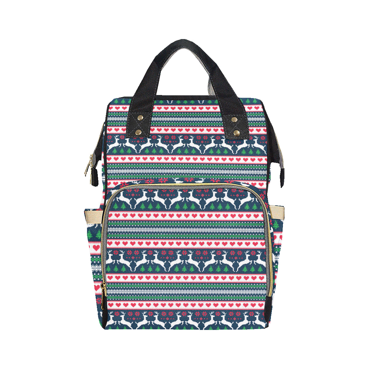 Reindeer Pattern Print Design 03 Diaper Bag Backpack