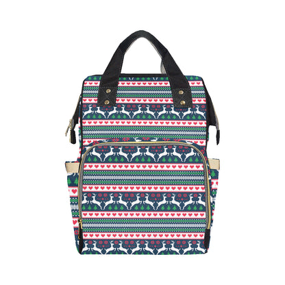Reindeer Pattern Print Design 03 Diaper Bag Backpack