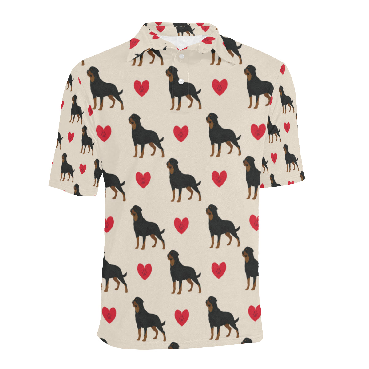 Rottweiler Pattern Print Design A02 Men Polo Shirt