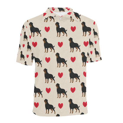 Rottweiler Pattern Print Design A02 Men Polo Shirt
