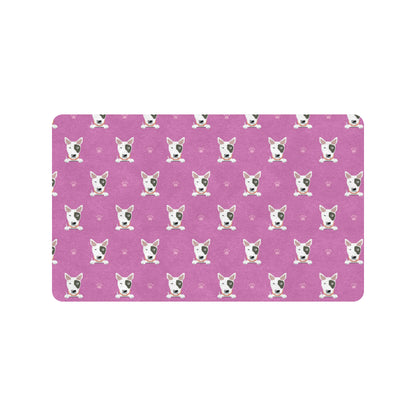 Bull Terrier Happy Print Pattern Rubber Doormat