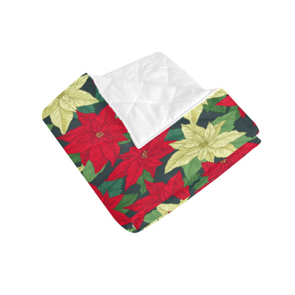 Poinsettia Pattern Print Design POT06 Premium Quilt