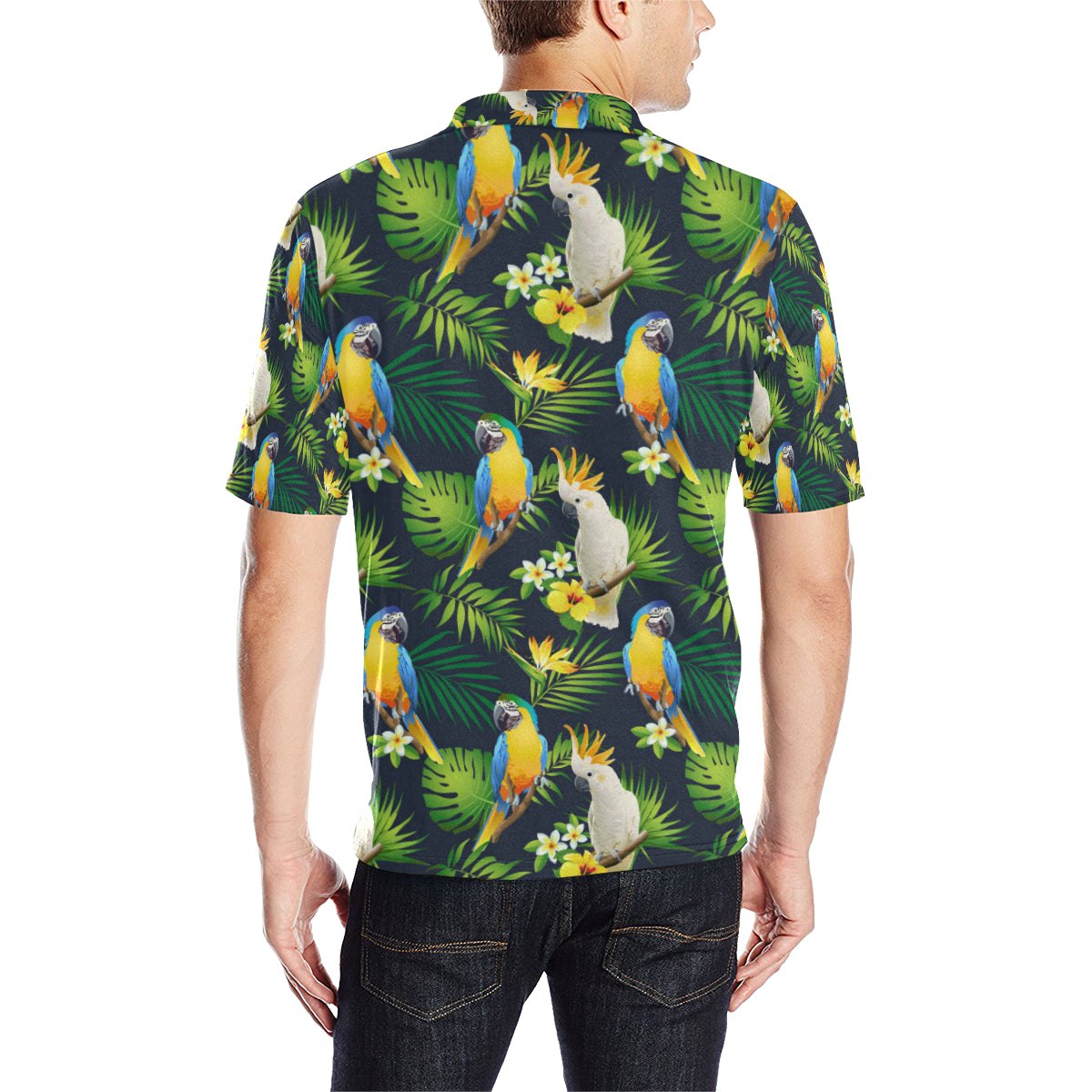 Parrot Pattern Print Design A03 Men Polo Shirt
