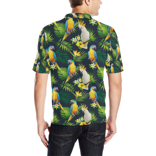 Parrot Pattern Print Design A03 Men Polo Shirt