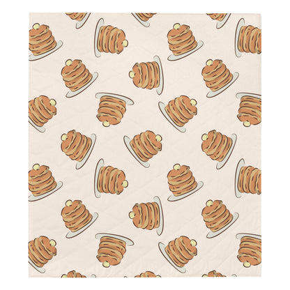 Pancake Pattern Print Design A01 Premium Quilt