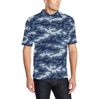 Jean Camouflage Pattern Print Design 05 Men Polo Shirt