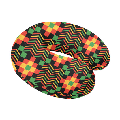 Kente Pattern Print Design 01 U-Shaped Travel Neck Pillow