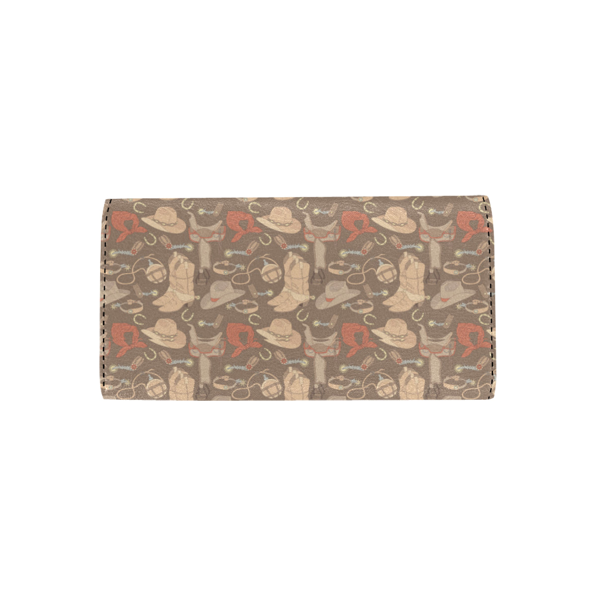 Cowboy Pattern Print Design 02 Women's Trifold Wallet