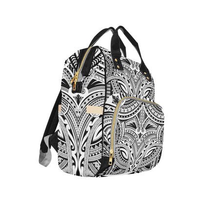 Maori Pattern Print Design 06 Diaper Bag Backpack