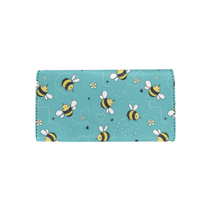 Bee Pattern Print Design BEE02 Women's Trifold Wallet