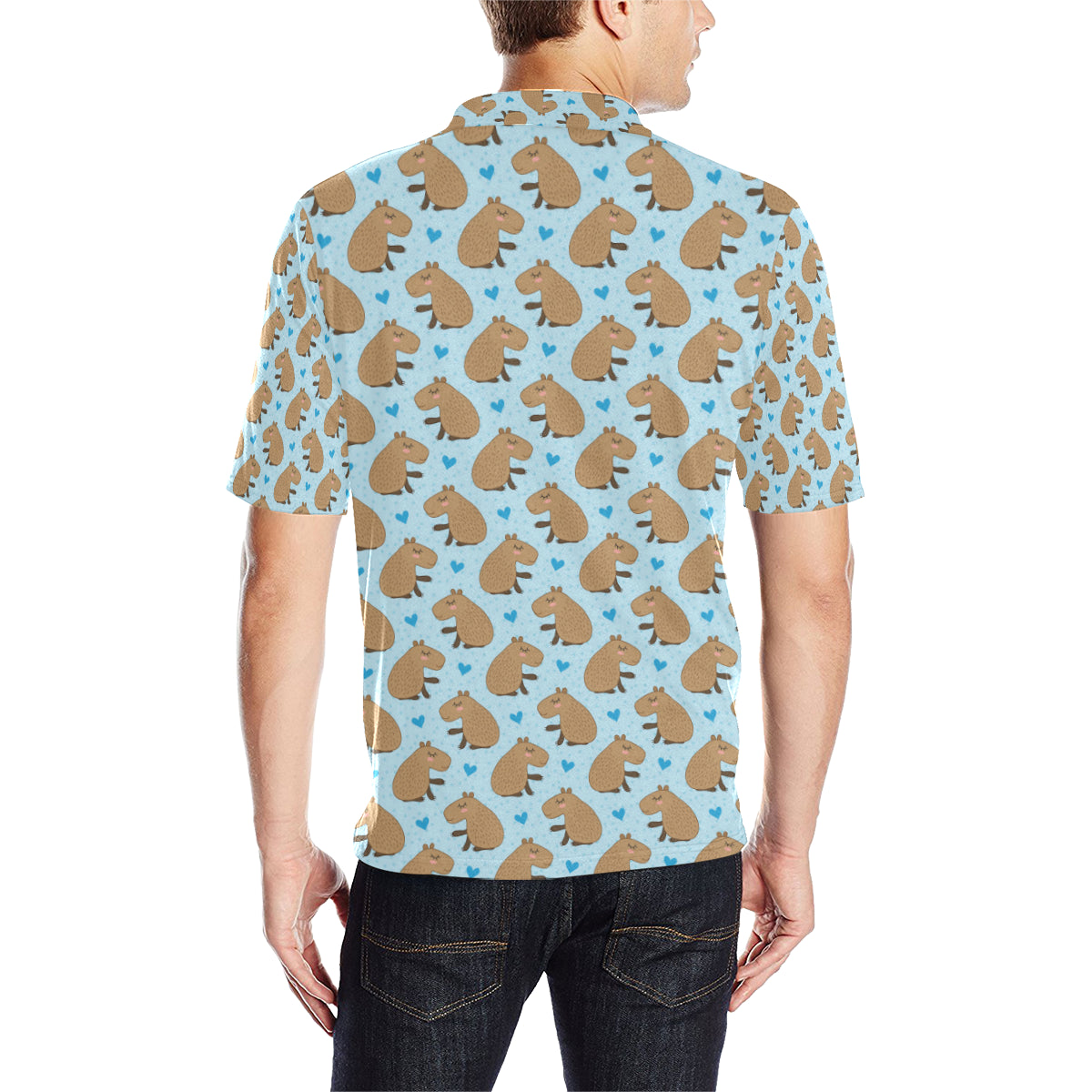 Capybara Pattern Print Design 01 Men Polo Shirt