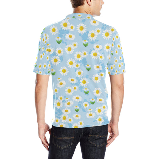 Daisy Pattern Print Design DS010 Men Polo Shirt