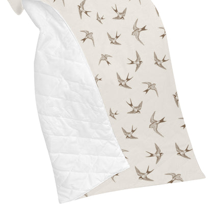 Swallow Bird Pattern Print Design 01 Premium Quilt