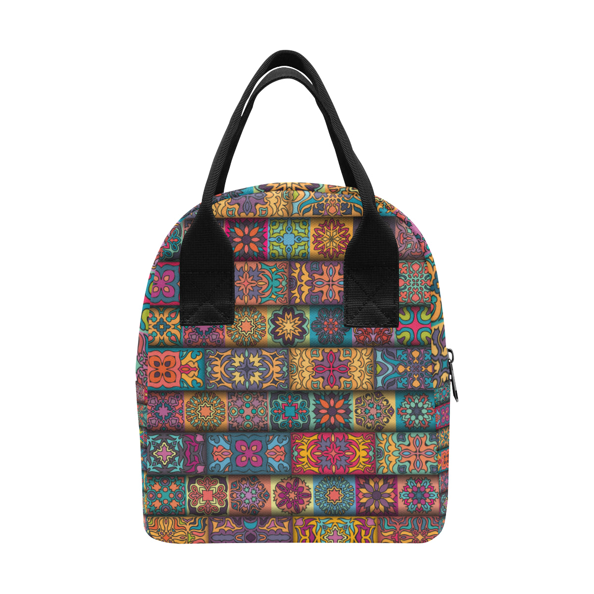 Mandala Style Design Print Insulated Lunch Bag