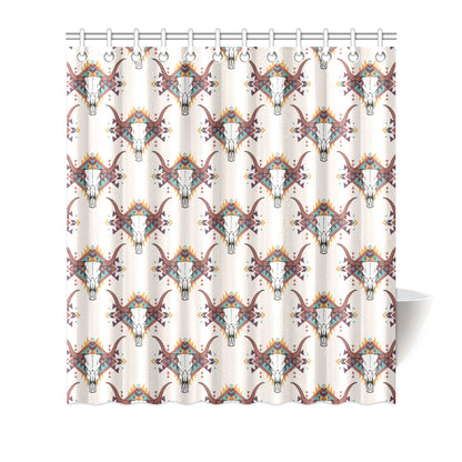 Buffalo Head Pattern Print Design 02 Shower Curtain