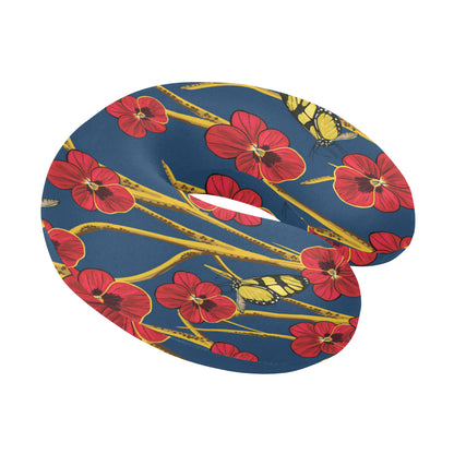 Pansy Pattern Print Design A01 U-Shaped Travel Neck Pillow