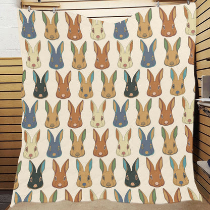 Rabbit Pattern Print Design RB04 Premium Quilt