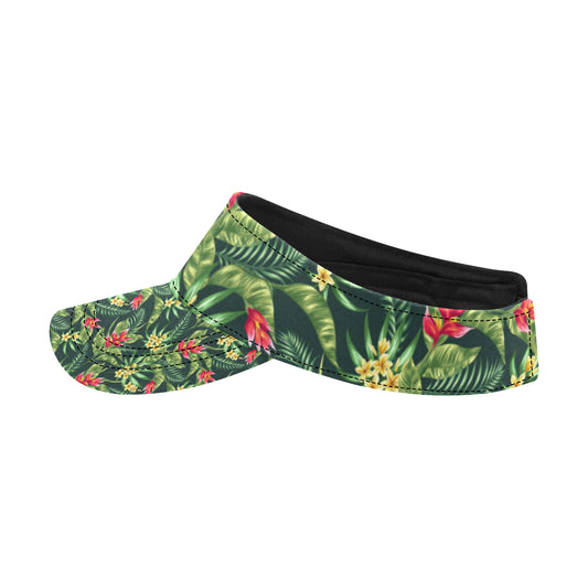 Tropical Folower Red Heliconia Print Unisex Sun Visor