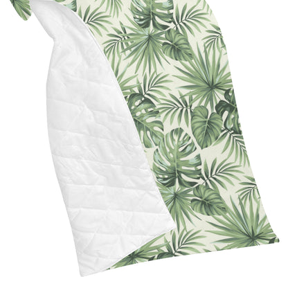 Palm Leaf Pattern Print Design A02 Premium Quilt