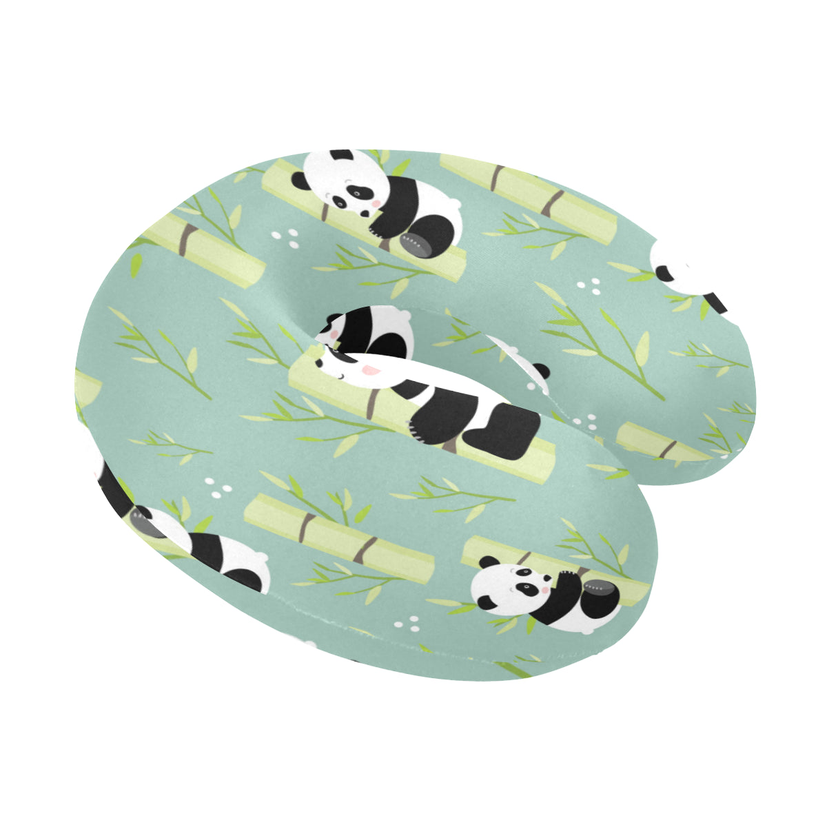 Panda Pattern Print Design A03 U-Shaped Travel Neck Pillow