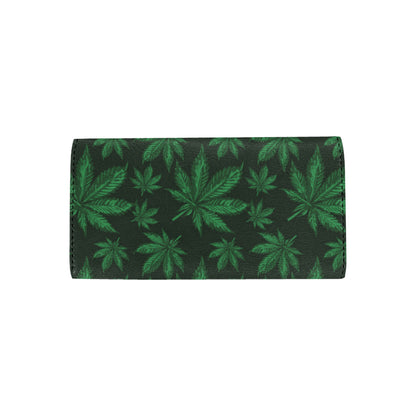 Pot Leaf Pattern Print Design A04 Women's Trifold Wallet