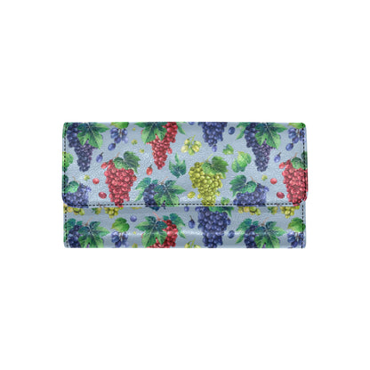 Grape Pattern Print Design GP06 Women's Trifold Wallet