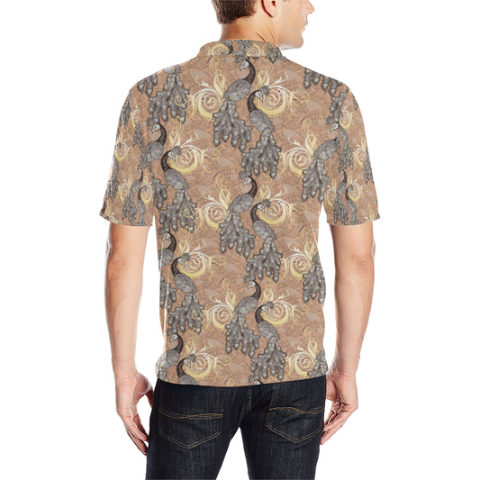 Peacock Pattern Print Design A05 Men Polo Shirt