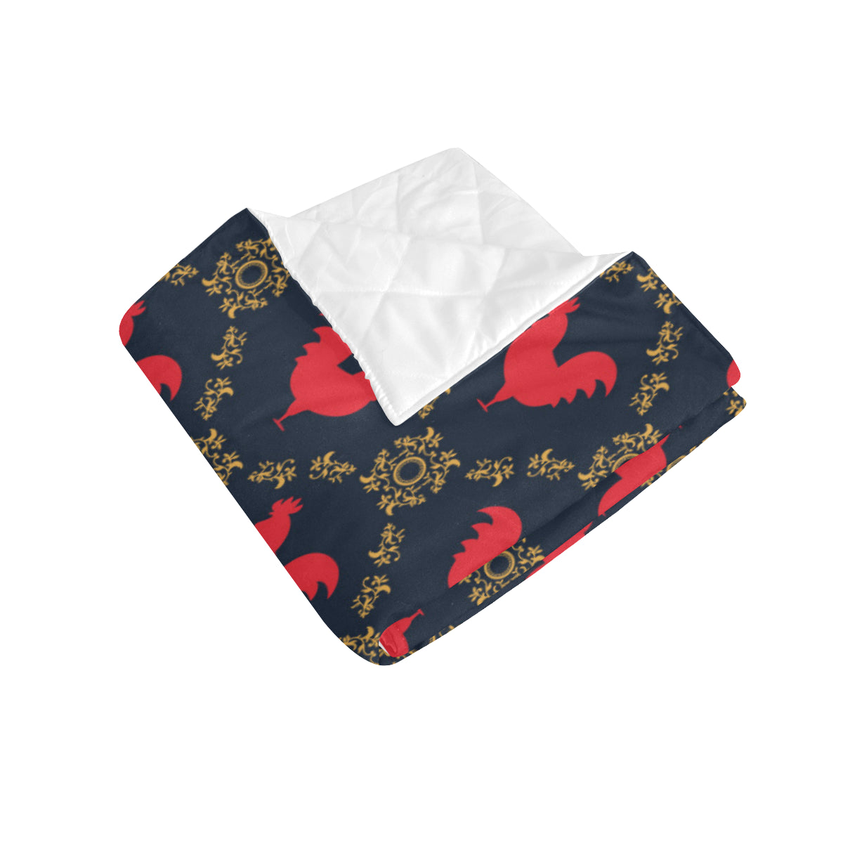 Rooster Pattern Print Design A02 Premium Quilt