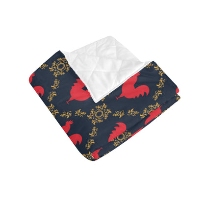 Rooster Pattern Print Design A02 Premium Quilt
